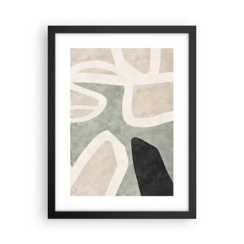 Affisch i svart ram - Komposition med svart motiv - 30x40 cm