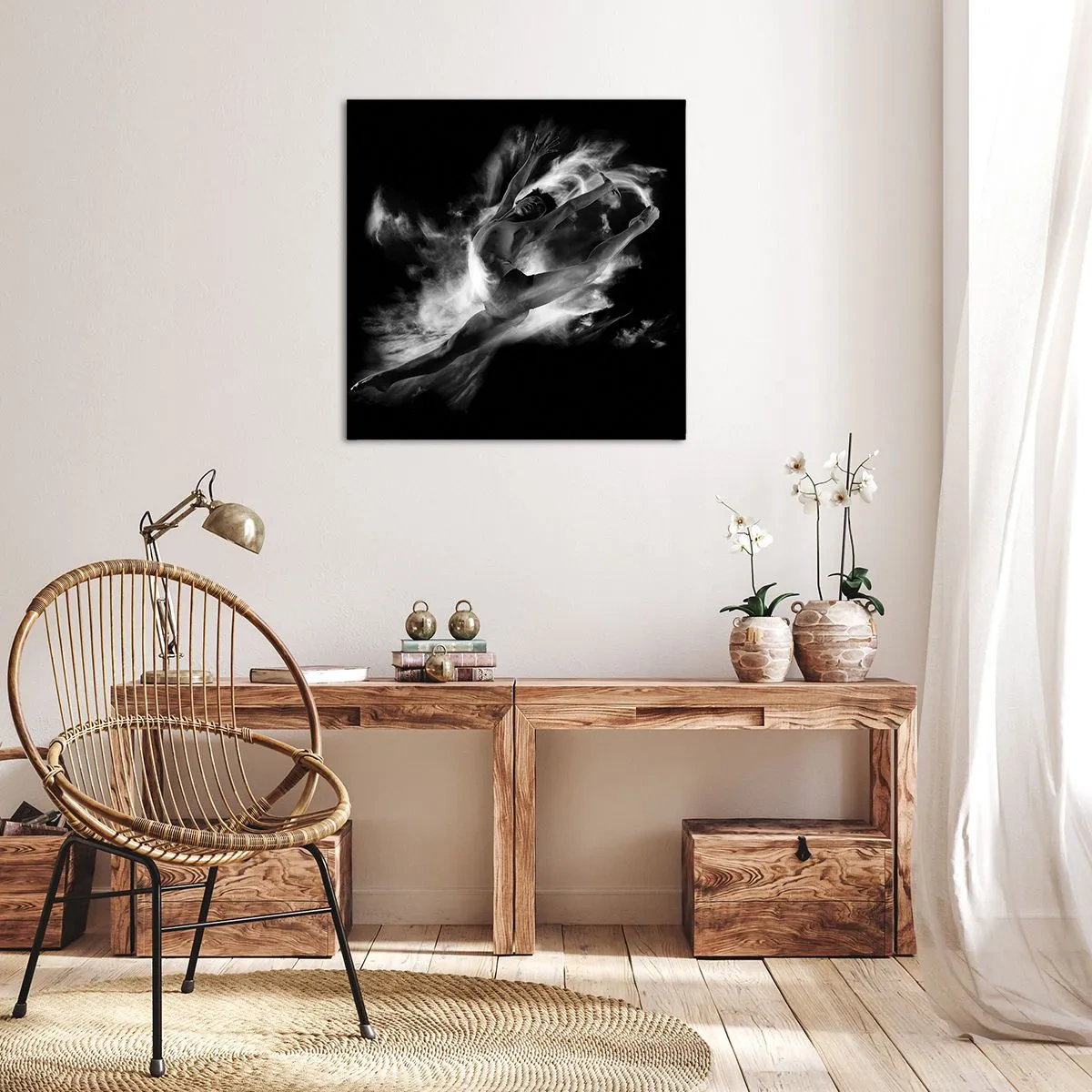 Canvastavla - Bild på duk - Fångad i luften - 60x60 cm