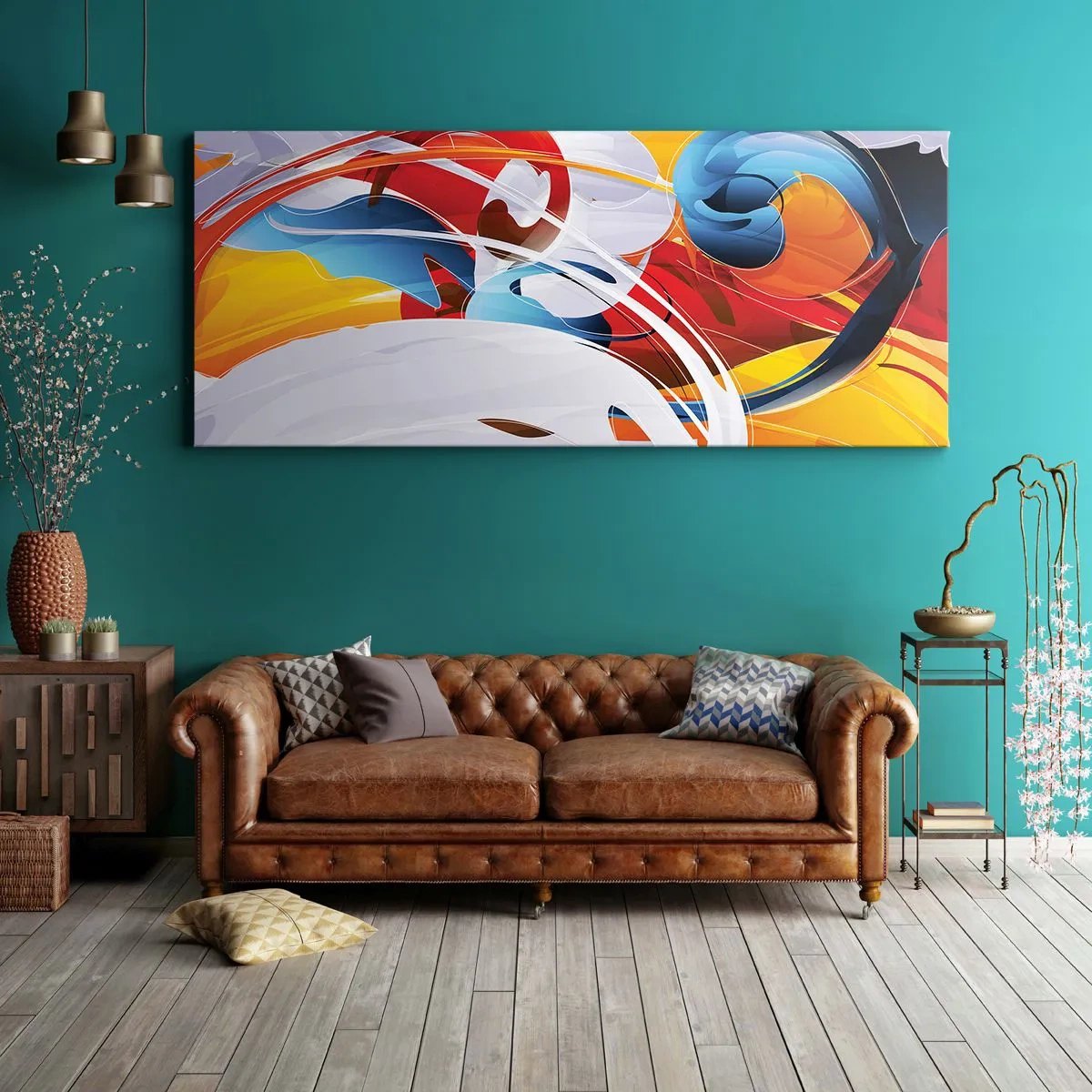Canvastavla - Bild på duk - Elementens dans - 100x40 cm