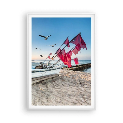 Affisch i vit ram - Välförtjänt vila - 70x100 cm