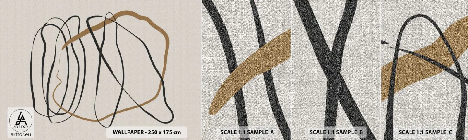 Provbit av fototapet Premium Canvas - Komposition: besittande dans - Bit, Minimalistisk, Art déco - 100x30 cm