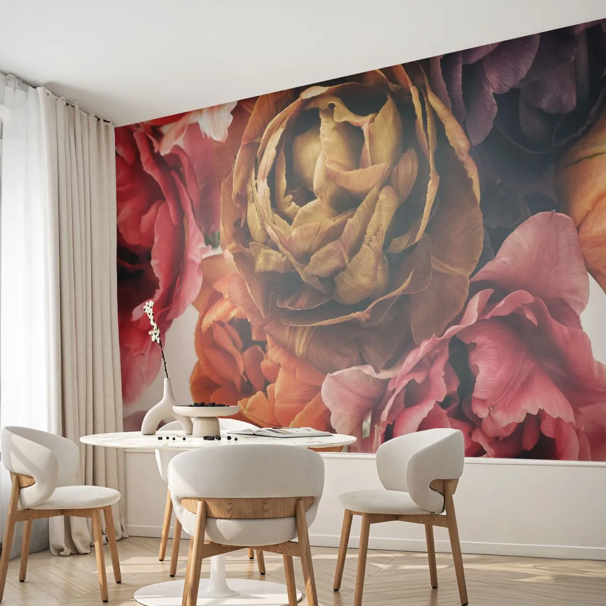 Självhäftande Fototapet Deluxe Sticker - Livets högtid - Blombukett, Blommor, Pion - 500x350 cm