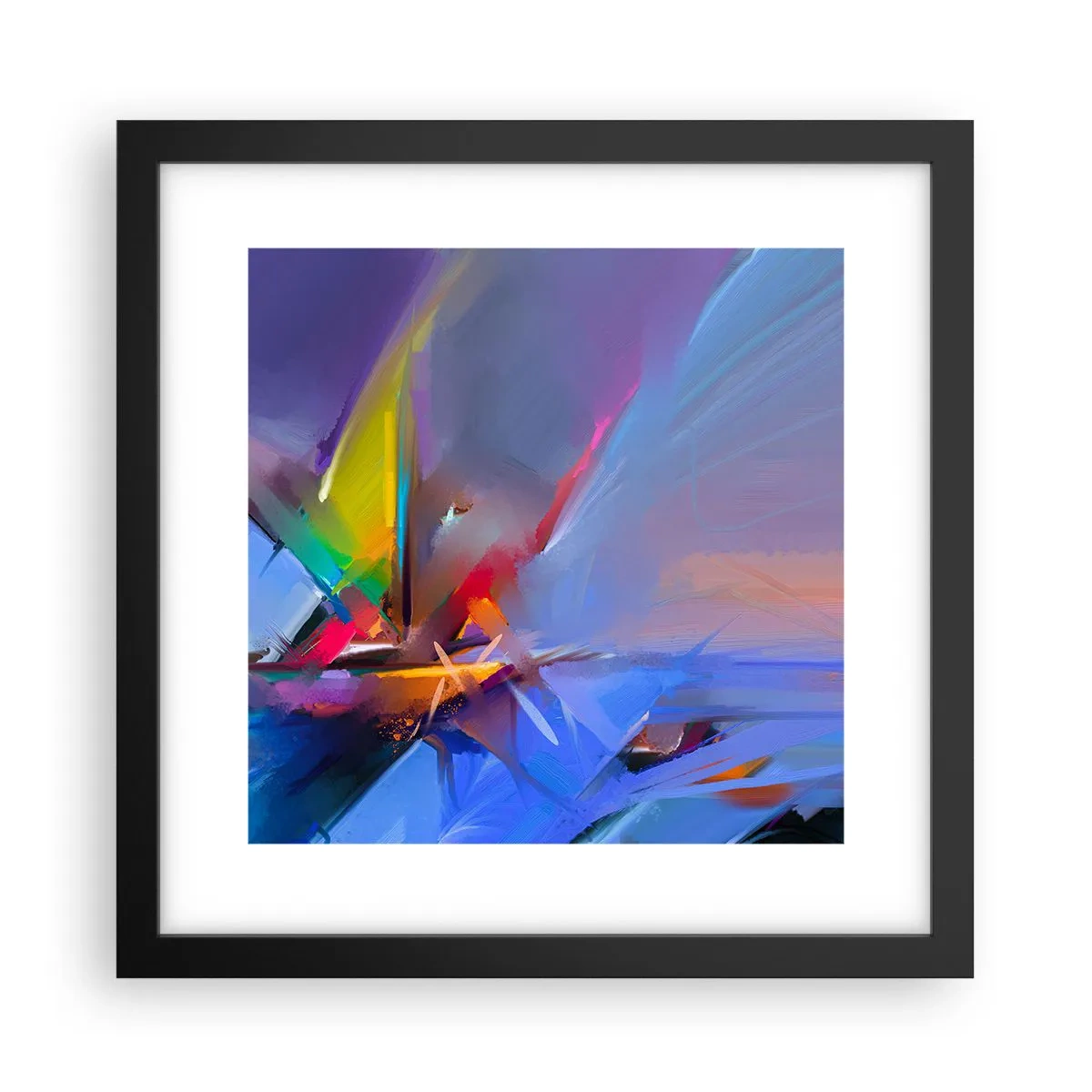 Affisch i svart ram - Snabb som en fågel - 30x30 cm