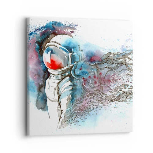 Canvastavla - Bild på duk - Ensam med rymden - 30x30 cm