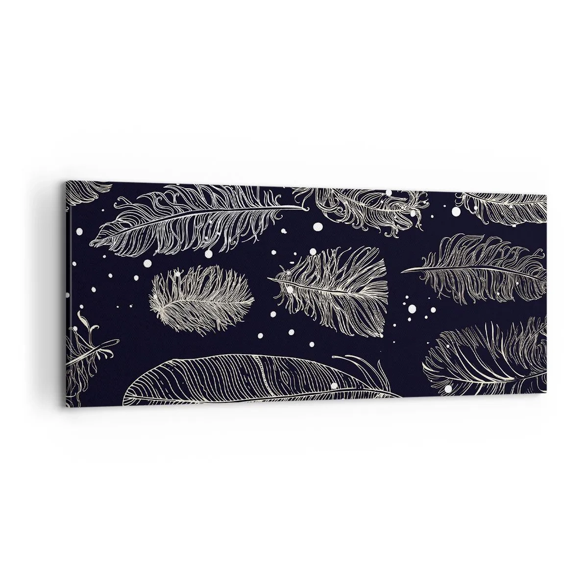 Canvastavla - Bild på duk - Fjäderspets - 100x40 cm
