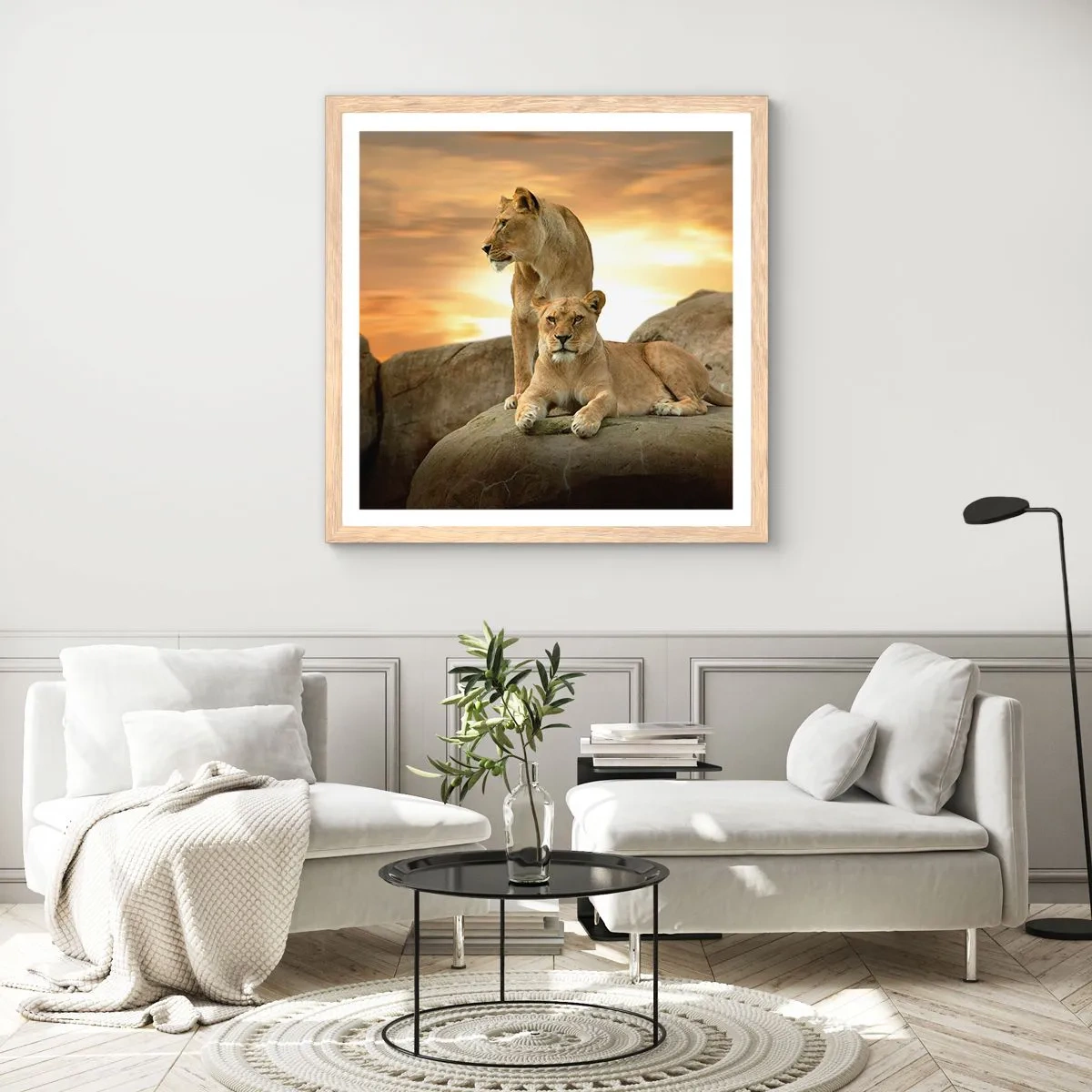 Affisch i ram av ljusek - Kungligt majestät - 60x60 cm