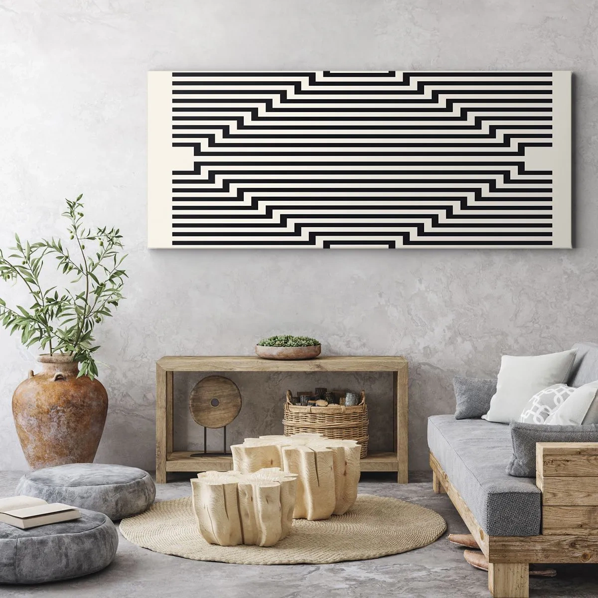 Canvastavla - Bild på duk - Geometrisk illusion - 100x40 cm