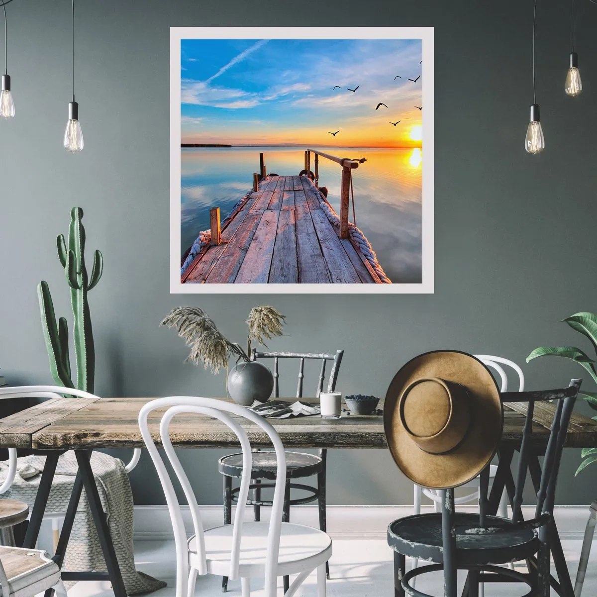 Affisch - Gå mot solen - 30x30 cm