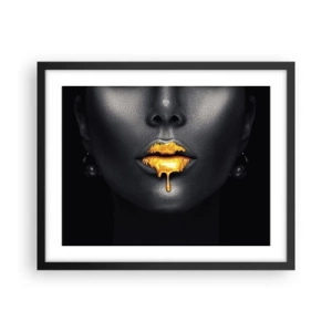 Affisch i svart ram - Guldmun - 50x40 cm