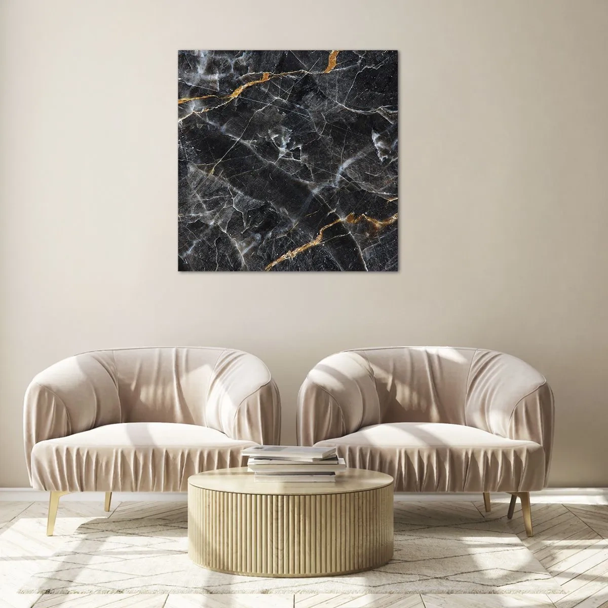 Glastavla - Bild på glas - Stenens interna liv - 70x70 cm