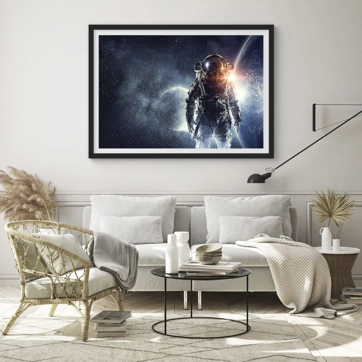 Affisch i svart ram - Äventyr i rymden - 70x50 cm