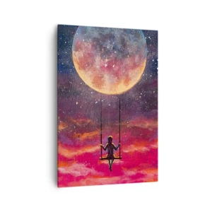 Canvastavla - Bild på duk - Sväva i molnen - 70x100 cm