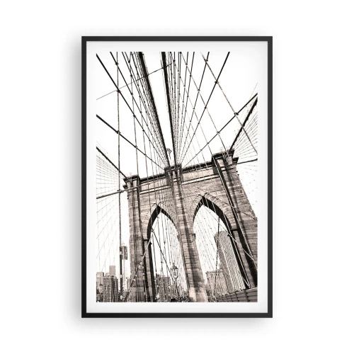 Affisch i svart ram - Domkyrkan i New York - 61x91 cm