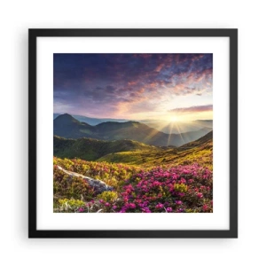 Affisch i svart ram - Fjällmorgonens fräschhet - 40x40 cm