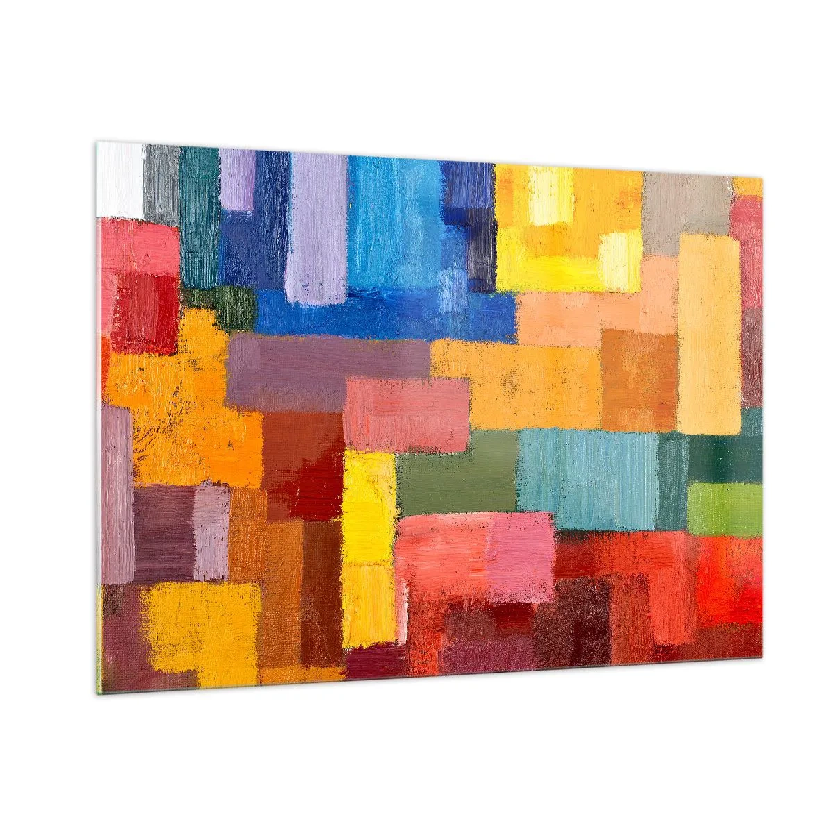 Glastavla - Bild på glas - Alla olika, alla färgglada - 100x70 cm