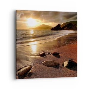 Canvastavla - Bild på duk - Följ solen mot kullarna - 40x40 cm