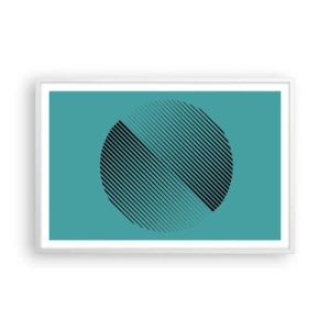 Affisch i vit ram - Cirkeln - en geometrisk variation - 91x61 cm