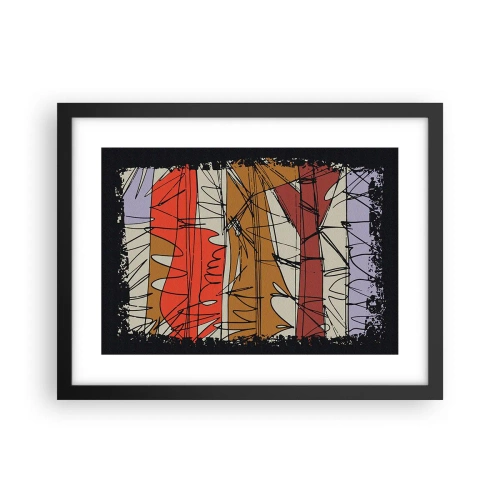 Affisch i svart ram - Spontan komposition - 40x30 cm