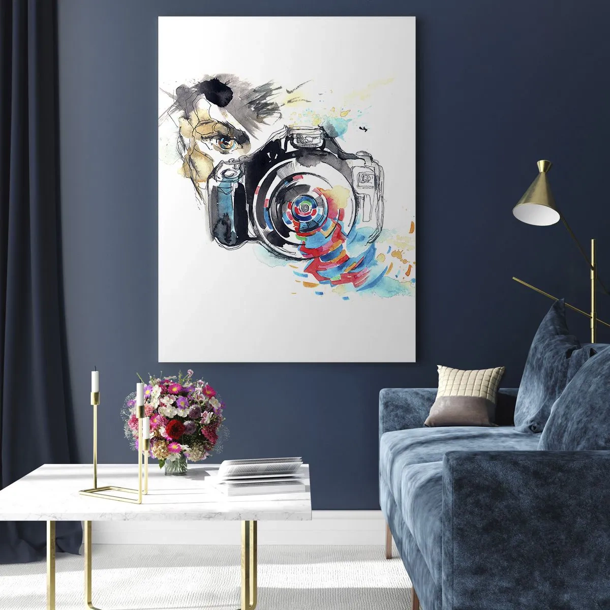 Glastavla - Bild på glas - I objektivets öga - 70x100 cm