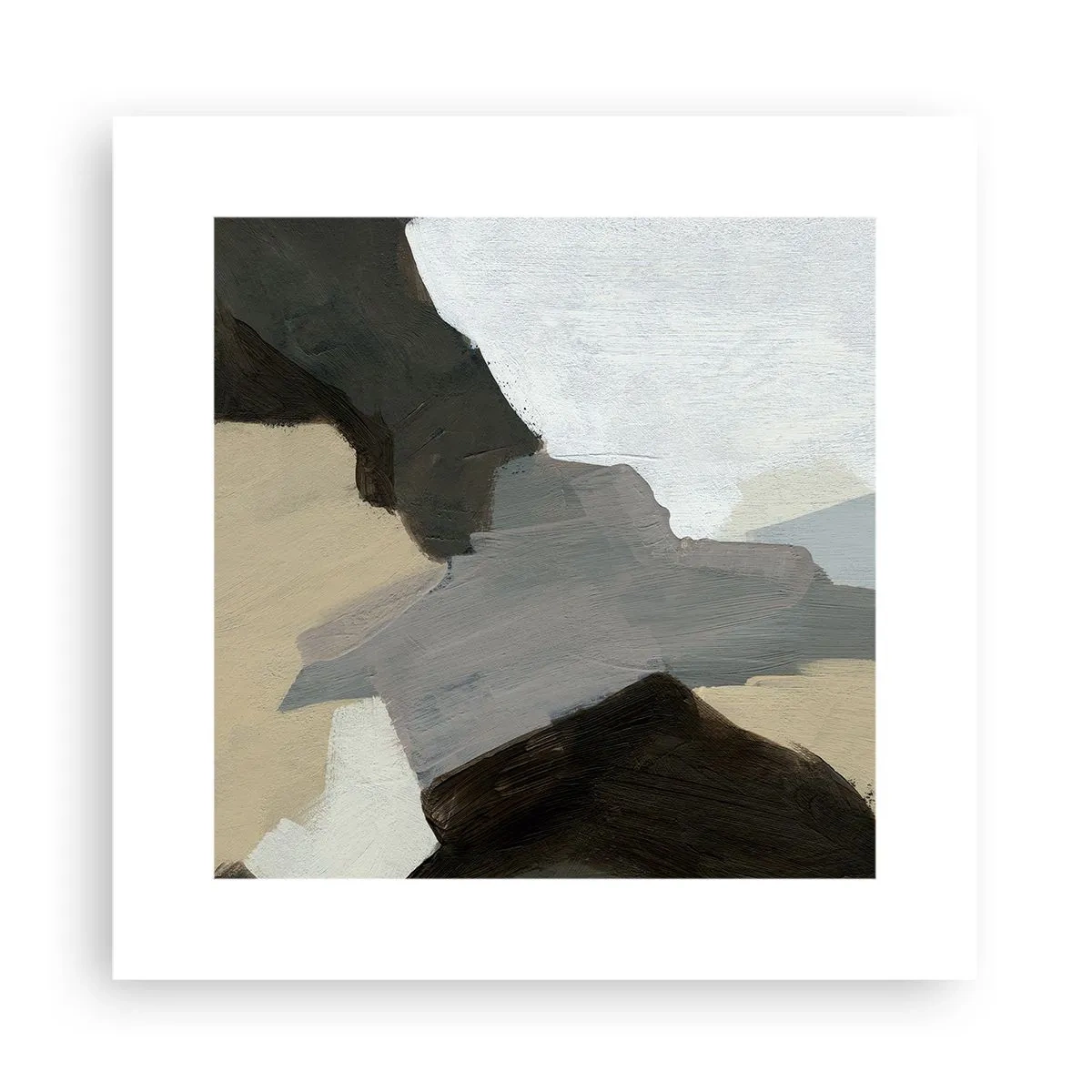 Affisch - Abstraktion: avgrening av det gråa - 30x30 cm