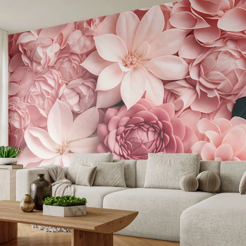 Fototapet Premium Sand - I rosa kronblad - Blommor, Pastell, Ljus - 200x140 cm