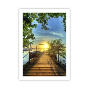 Affisch - Solnedgång vid vatten - 50x70 cm