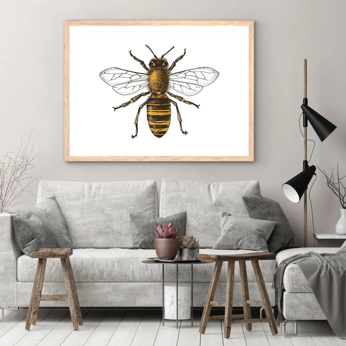 Affisch i ram av ljusek - Vackert och bra - 100x70 cm