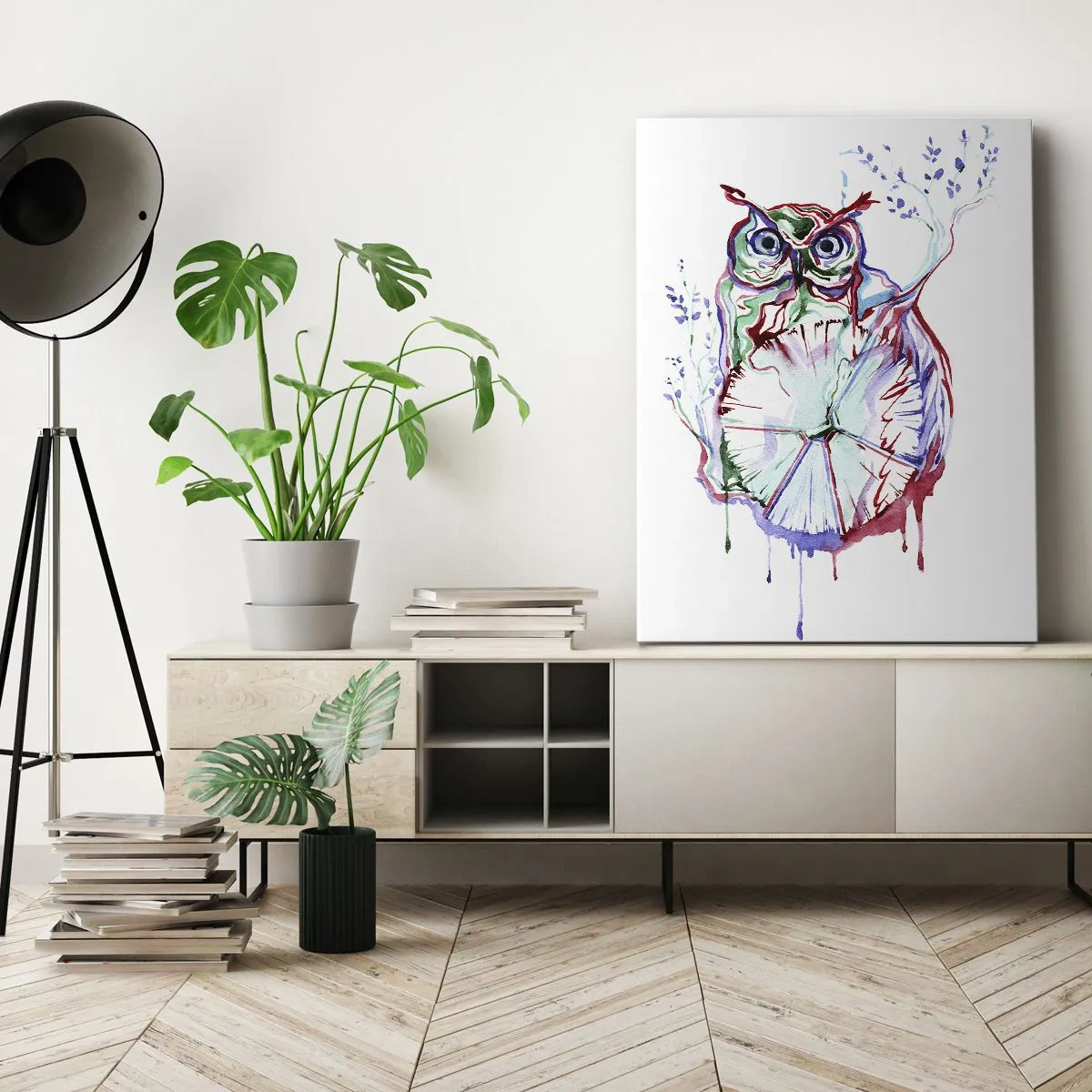 Canvastavla - Bild på duk - Klok ur naturen - 65x120 cm