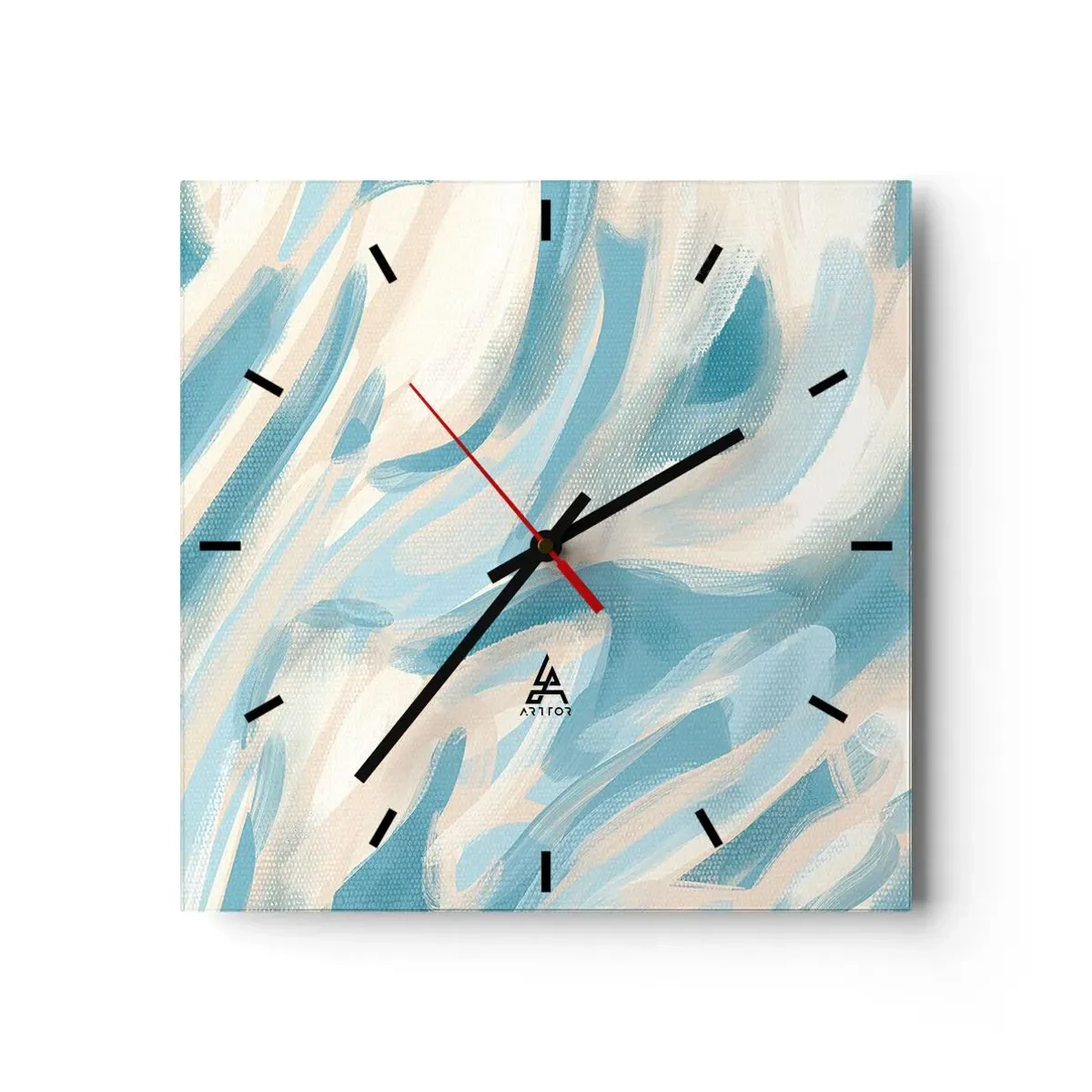 Väggklocka - Klocka på glas - Vårvindar - 40x40 cm