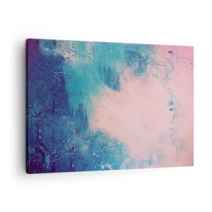 Canvastavla - Bild på duk - Abstrakt textur i nyanser av rosa och blått - 70x50cm - Blåa famnar - Modern väggdekoration för vardagsrum och sovrum ARTTOR