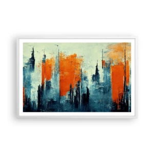 Affisch i vit ram - Modernt landskap - 91x61 cm