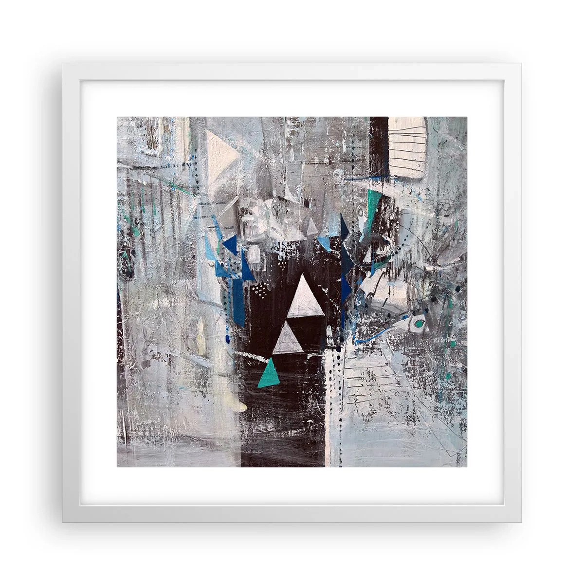 Affisch i vit ram - Trianglarnas överordnade ordning - 40x40 cm