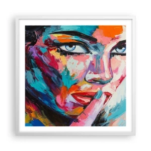 Affisch i vit ram - Vår första hemlighet - 60x60 cm