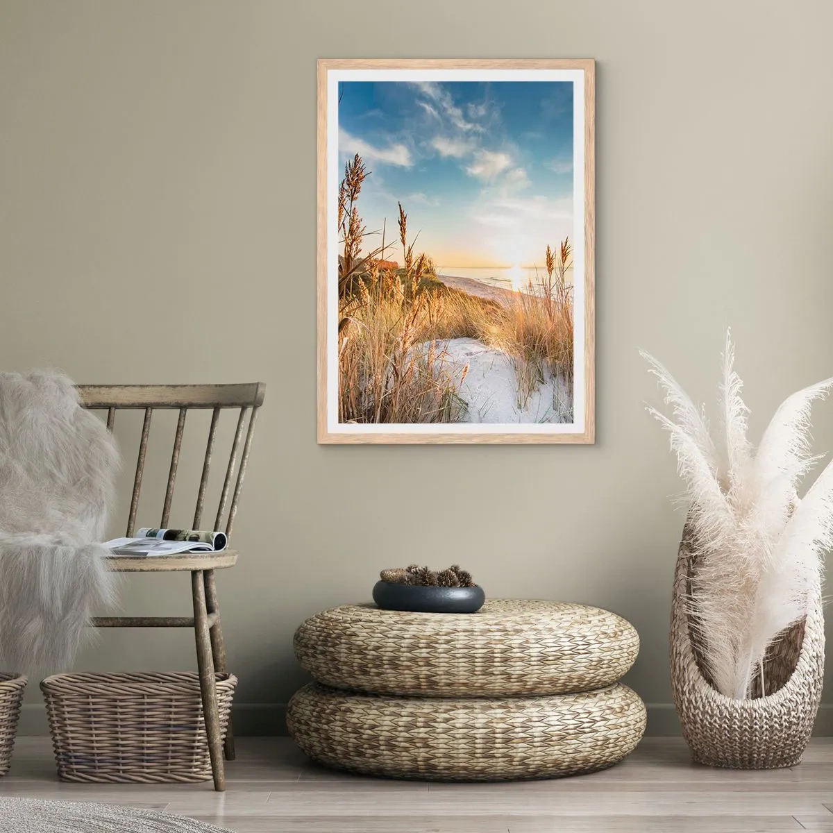 Affisch i ram av ljusek - Nordlig strand - 30x40 cm