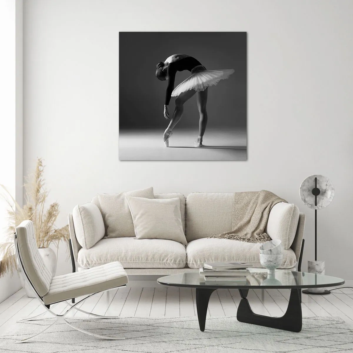 Glastavla - Bild på glas - Bella ballerina - 30x30 cm