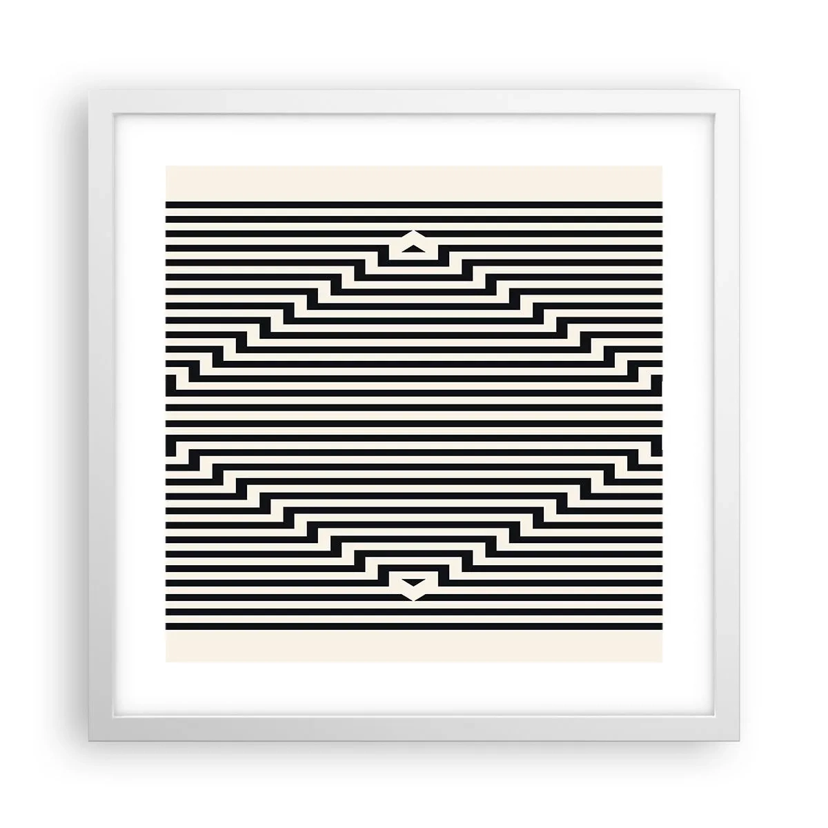 Affisch i vit ram - Geometrisk illusion - 40x40 cm