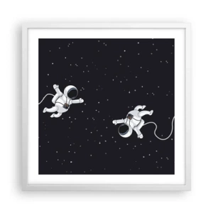 Affisch i vit ram - Rymddans - 50x50 cm