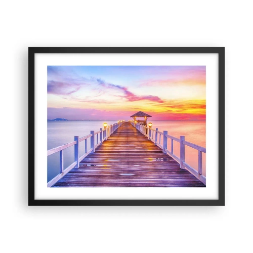 Affisch i svart ram - Kvällens lila-guld tystnad - 50x40 cm