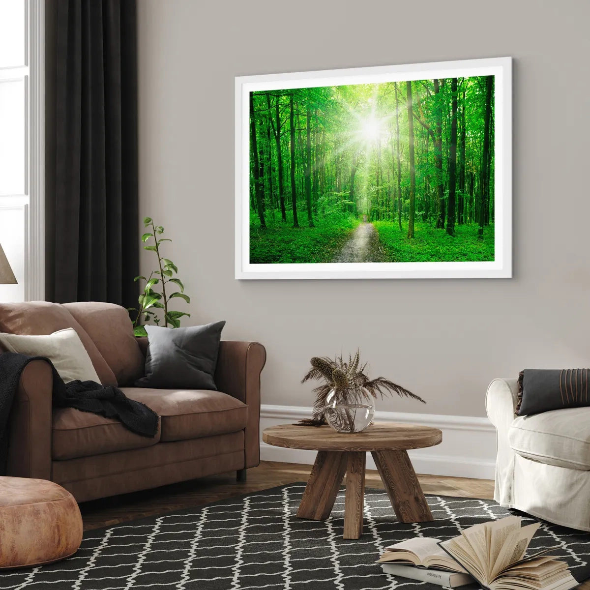 Affisch i vit ram - Grön domkyrka - 70x50 cm