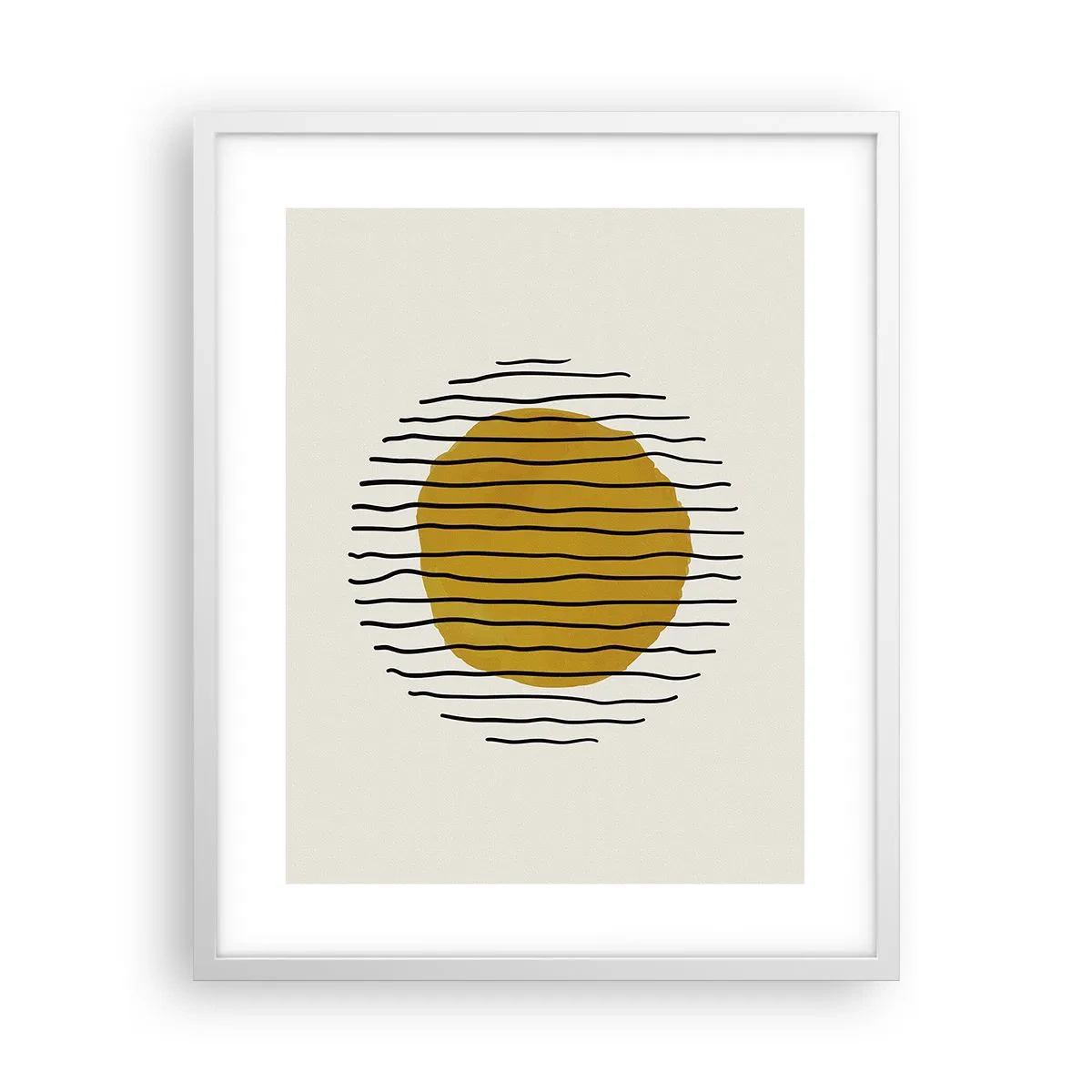 Affisch i vit ram - Abstraktion som darrar av glöd - 40x50 cm