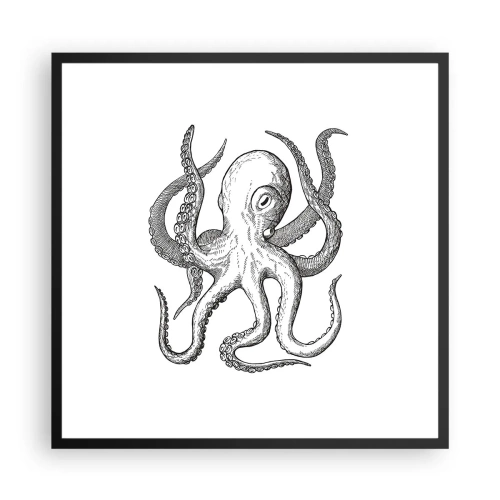 Affisch i svart ram - Dansar med vågorna - 60x60 cm