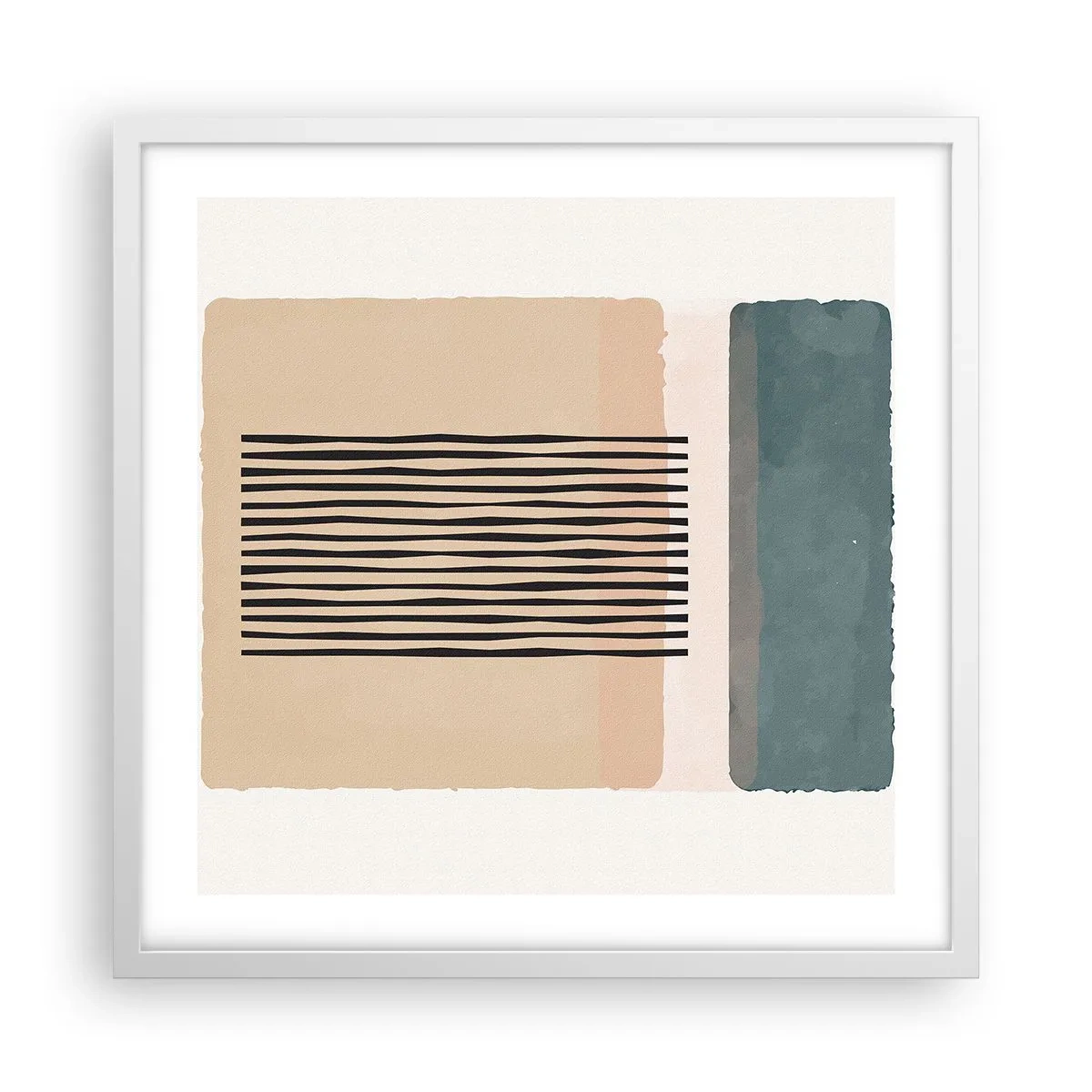 Affisch i vit ram - Allt väl - 50x50 cm