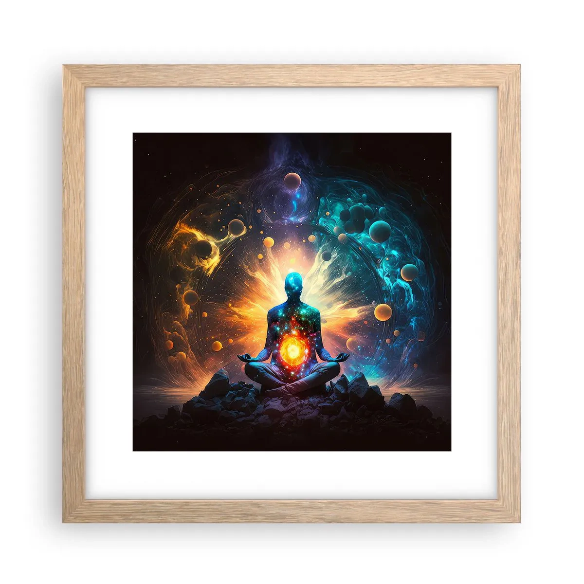 Affisch i ram av ljusek - Kosmisk stillhet - 30x30 cm