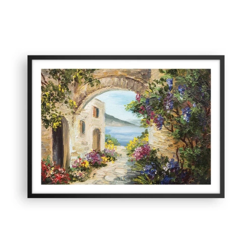 Affisch i svart ram - Kustprovinsens charm - 70x50 cm