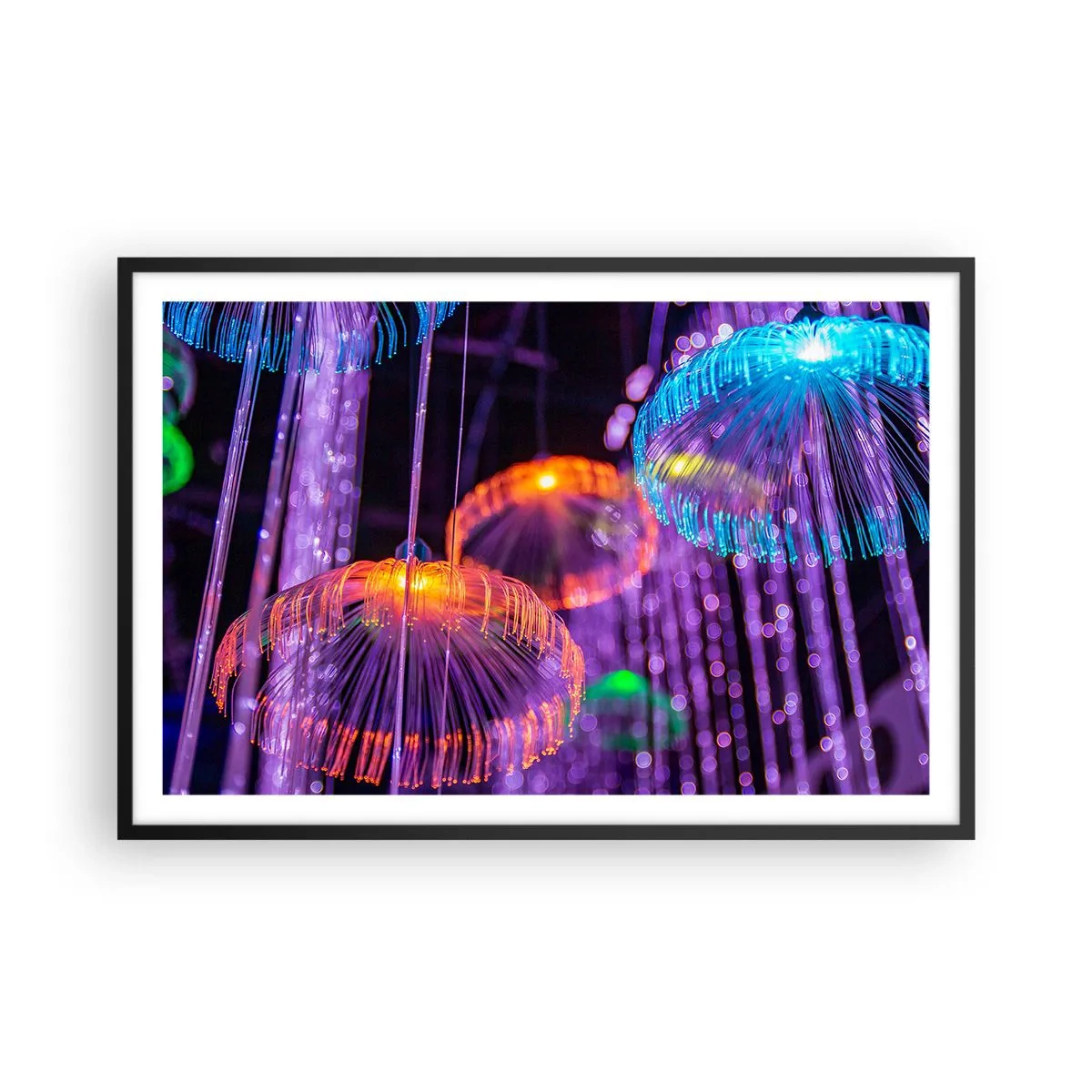 Affisch i svart ram - Lysande fontän - 91x61 cm