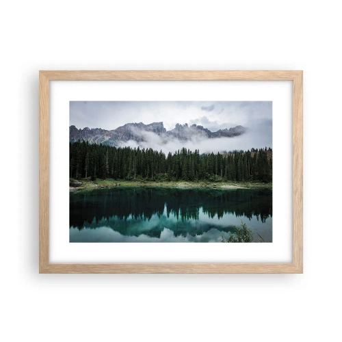 Affisch i ram av ljusek - Tyst, tyst, väck inte sovande vatten... - 40x30 cm