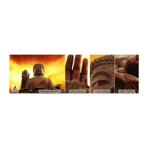 Provbit av självhäftande fototapet Deluxe Sticker - Ljuslugnet - Buddha, Religion, Bit - 100x30 cm