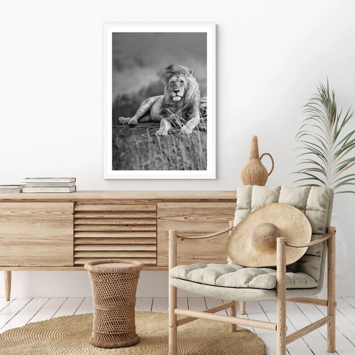 Affisch i vit ram - Kunglig siesta - 50x70 cm