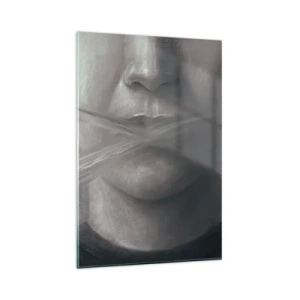 Glastavla - Bild på glas - Inte ett ord - 80x120 cm