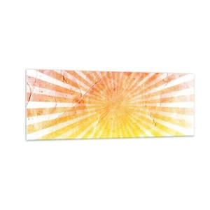 Glastavla - Bild på glas - Solupp- och nedgångar - 140x50 cm